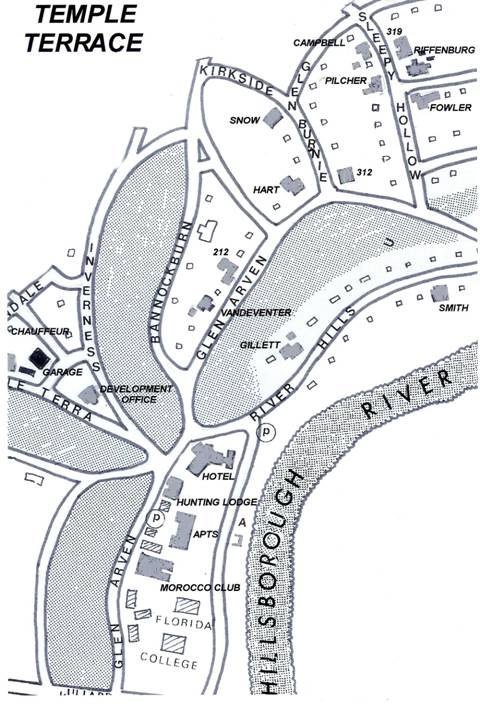 Map of Historic Temple Terrace, Florida